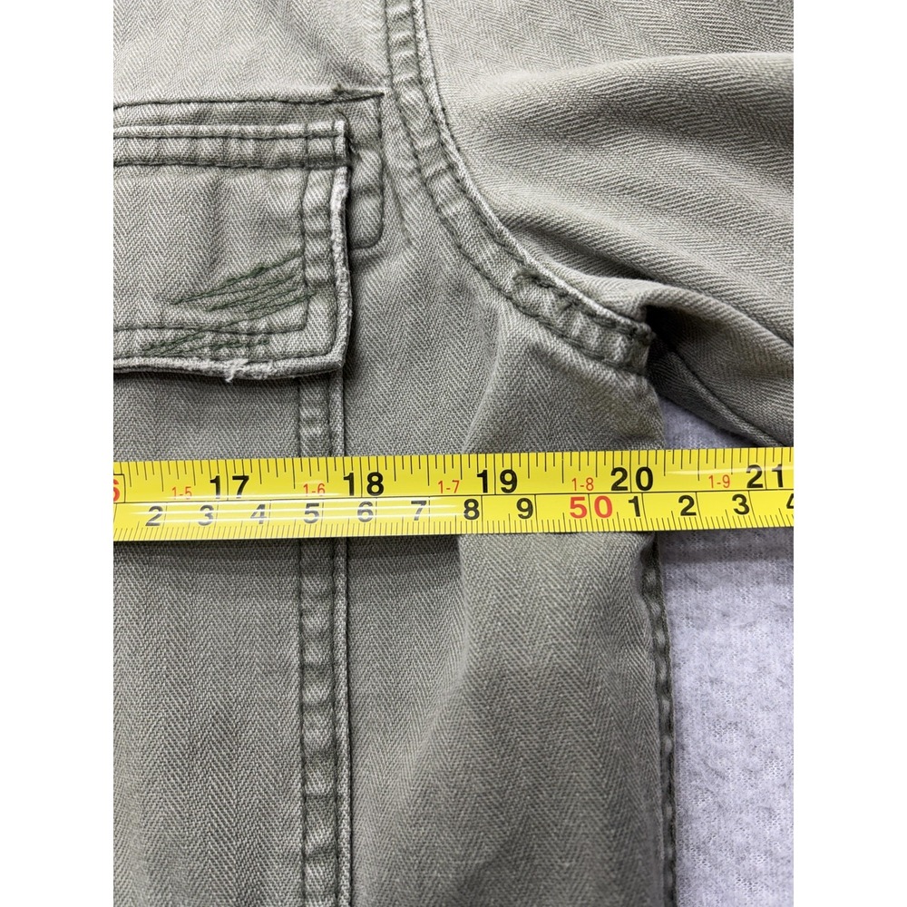 We The Free Jacket Womens S Green Long Utility Military Coat Distressed Patchwor - Picture 16 of 16
